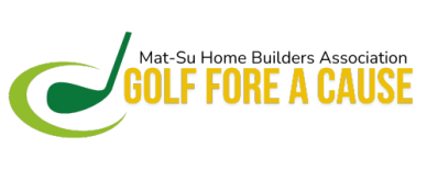 Logo with a golf club and ball, text says Golf Fore a Cause.