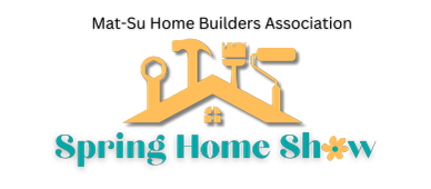 Logo for Spring Home Show with tools forming a roof shape.