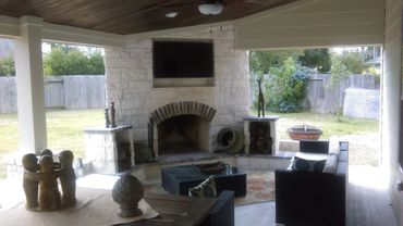 Elegant and Custom-Built Fireplace by The Patio Kings