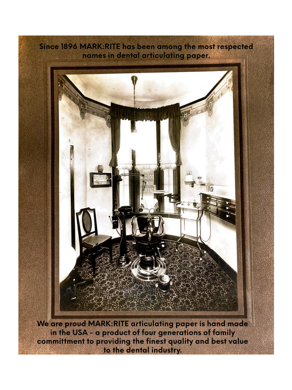 Image of dental office circa 1900, inspiring articulating paper production
