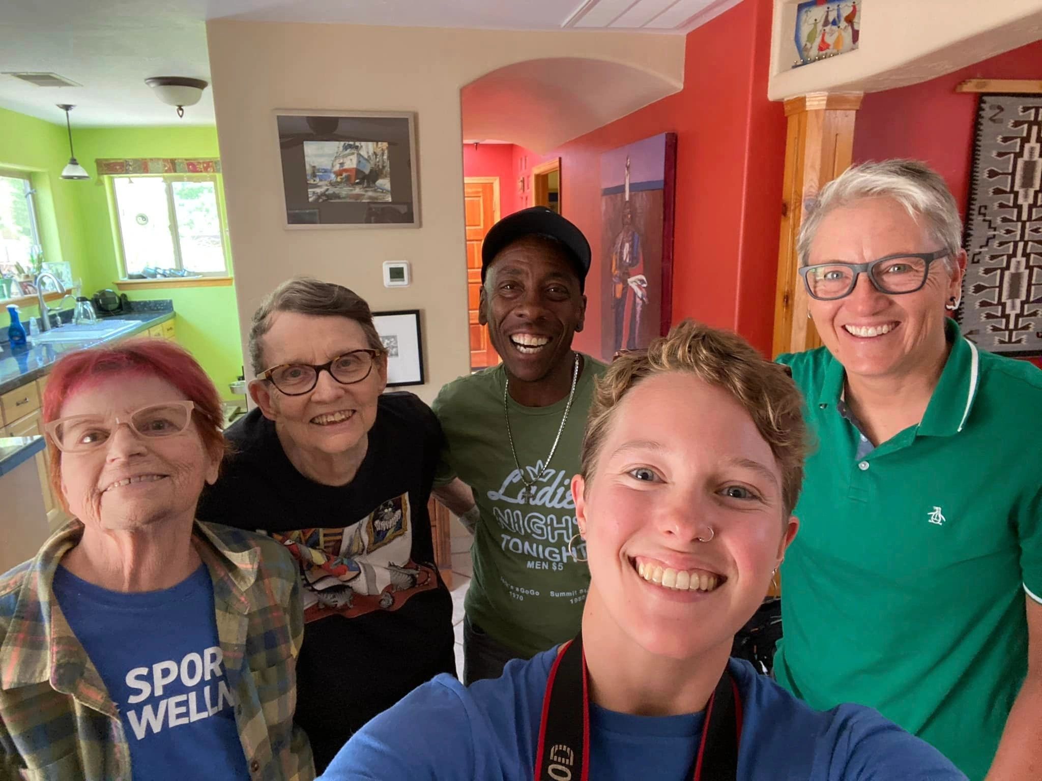 Filmmakers and videographer with interviewees in Albuquerque, New Mexico, Spring 2023