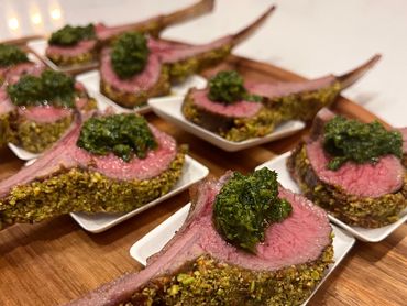 Pistachio Crusted Lamb Chop with Chimichurri