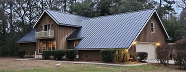 Gulf Coast Gulf-Lok standing seam metal roof in Black.