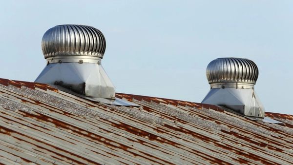Rusted commercial metal roof