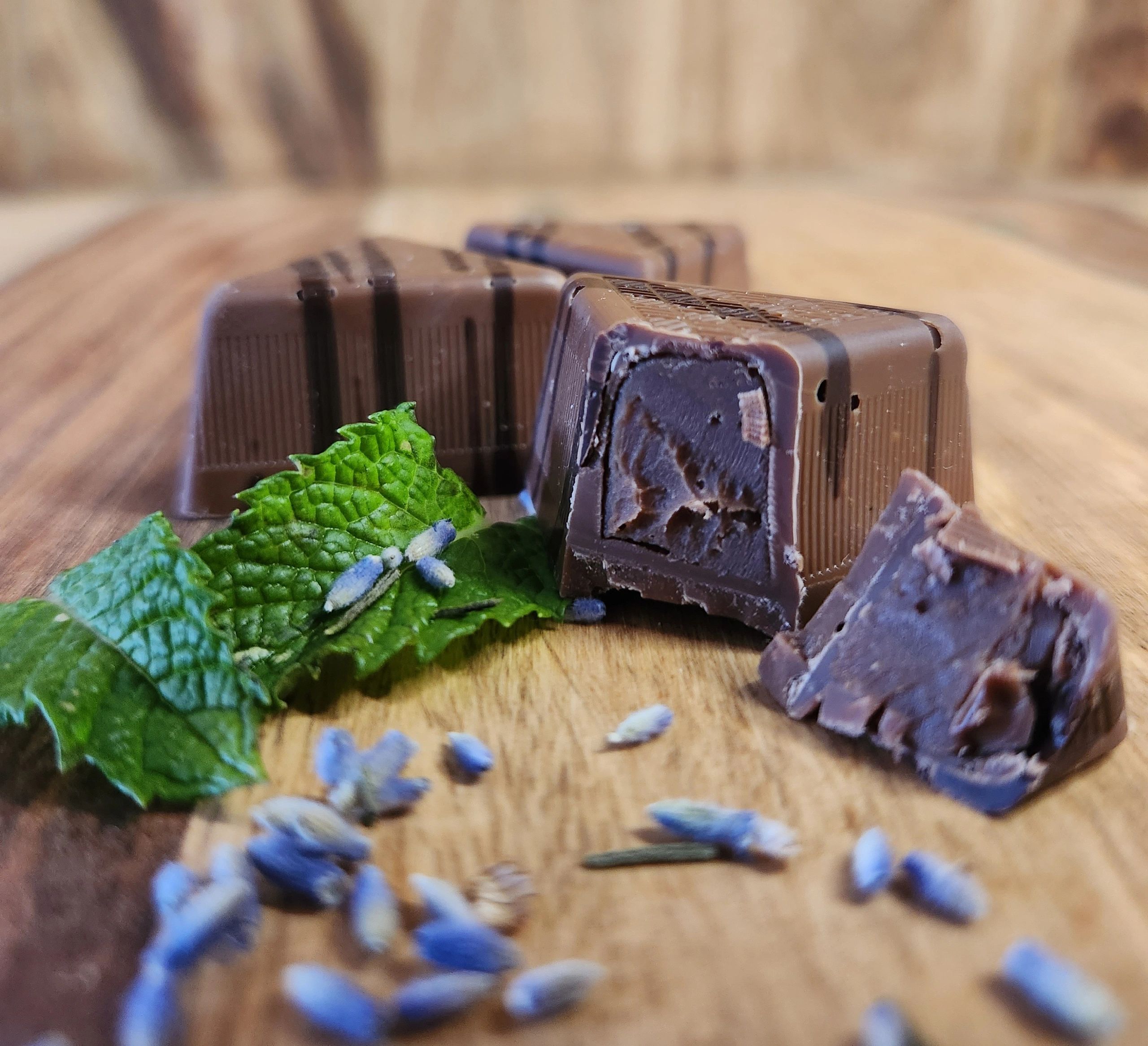 Lavender and mint chocolate piece