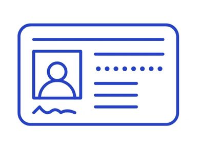 Blue license graphic