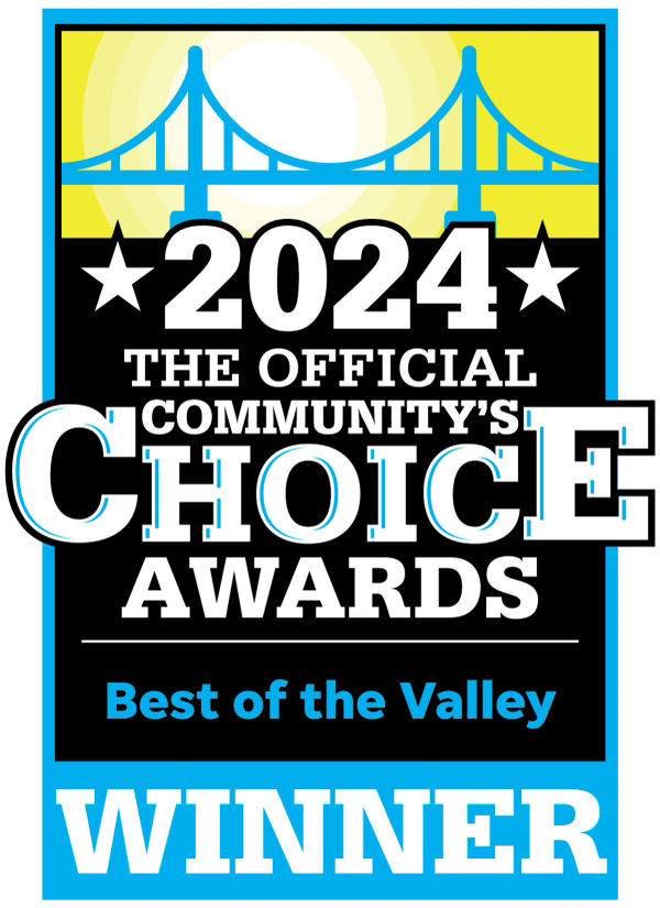 2024 Community's Choice Awards winner badge with bridge graphic.