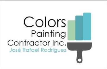 Logo of Colors Painting Contractor Inc. with paintbrush and color bars.