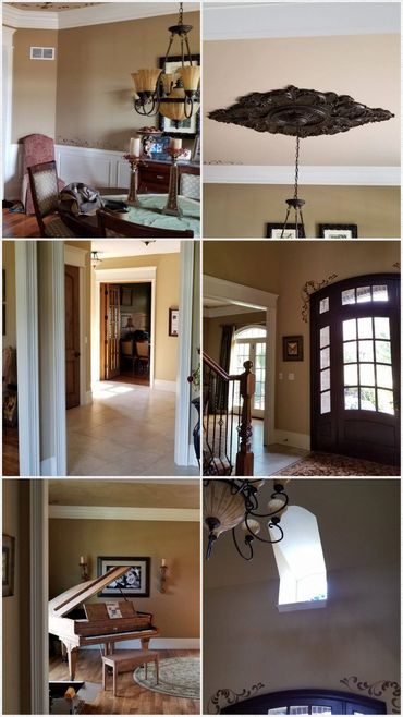 Elegant home interior with classic furnishings and warm tones.