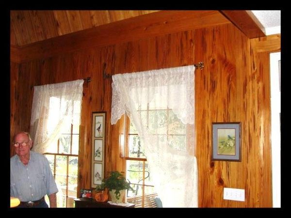 Stained Cypress walls and ceilings