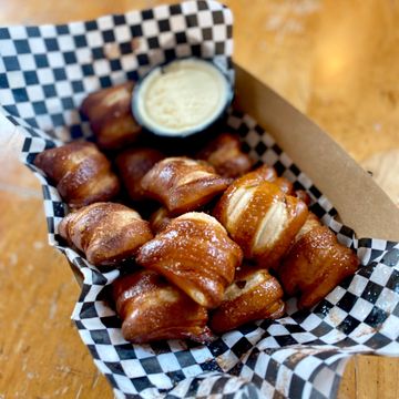 cinnamon roll pretzel bites from textile brewing company dyersville iowa