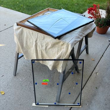 Broken window glass replacement near me in Pulaski, WI. Window repair service for wood window.