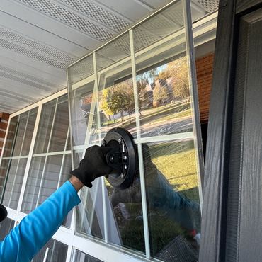 Seal failure present on this insulated glass unit in vinyl window. Located near me in Howard, WI