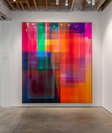 arte abstracto, colores vivos, formas geométricas, tonos intensos, dinámico visual, galería de arte, decoración moderna, diseño contemporáneo, arte vanguardista.