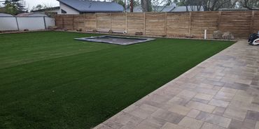 Artificial turf in Cottonwood Heights, Utah. Low maintenance and no watering.