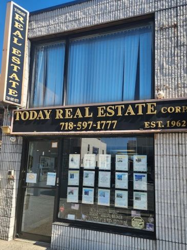 Facade of Today Real Estate Corp office with listings displayed.