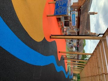 Wetpour playground installation completed by Primary Play UK using top quality rubber materials