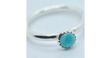 Kingman Turquoise Stacker Ring