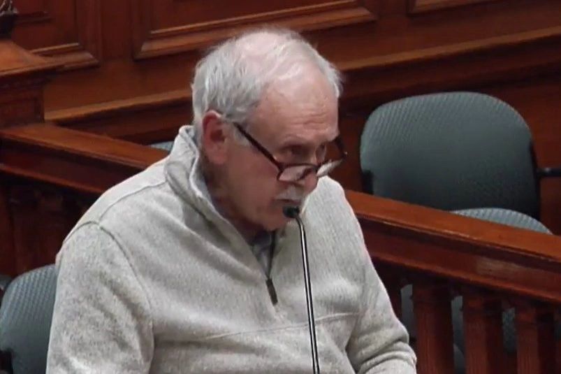 Bob Bazinet speaks at Tuesday's city council meeting. His uncle Bernard, a Worcester resident, died while in WWII while serving in the U.S. Army Bob Bazinet speaks at Tuesday's city council meeting. His uncle Bernard, a Worcester resident, died while in WWII while serving in the U.S. Army