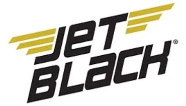 Jet Black logo with stylized wings and bold black text.