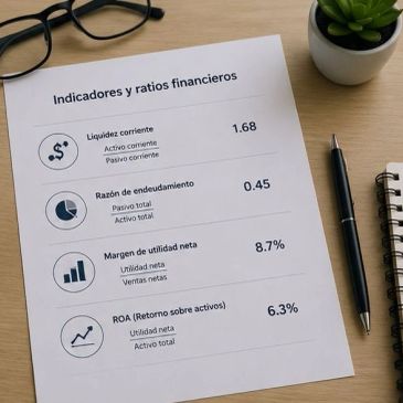 Documento con indicadores y ratios financieros.
