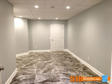 Finished basement office space