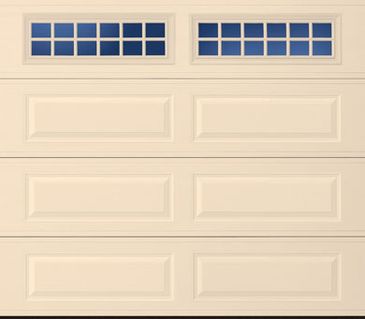 Garage door with long panels, stockton sseries