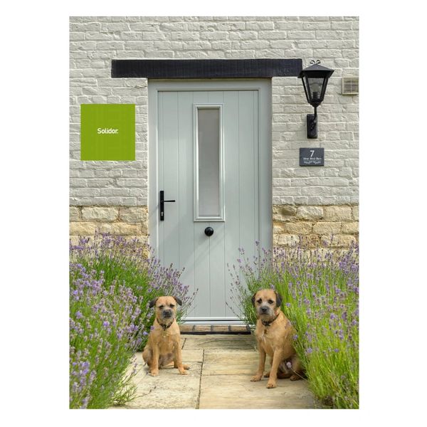 Solidor in the cottage style with 2 cute dogs , door available from Fenster Trade Frames not the dog