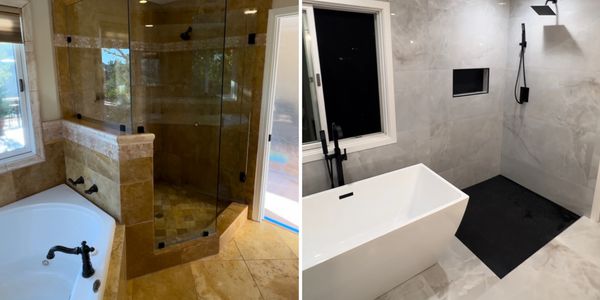 Bathroom Remodel
Regular shower converted into curb-less shower