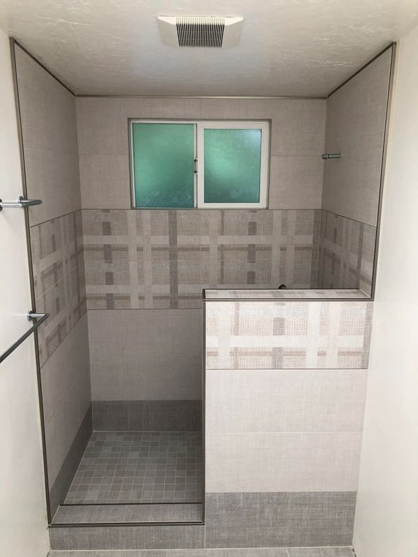Bathtub converted in to walk in shower