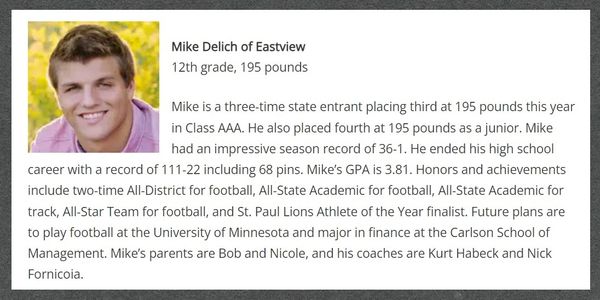 Mike Delich, Senior, 2017