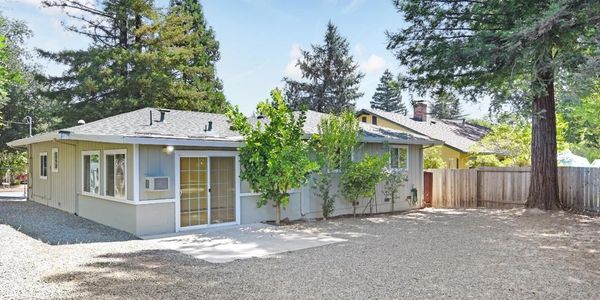 Front view of the house and the entrance