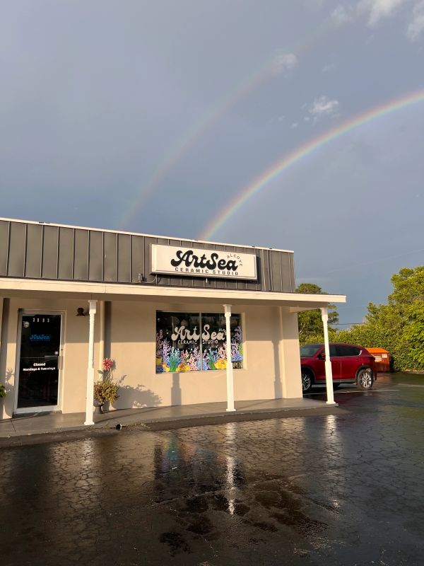 Double rainbow over ArtSea Ceramic Studio.