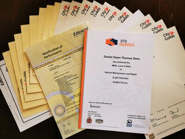 Just some of my Qualification Certificates