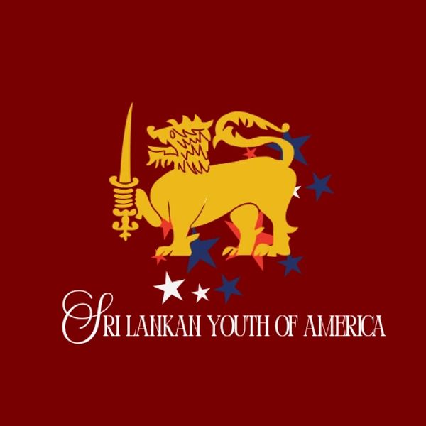 Logo of Sri Lankan Youth of America with a lion holding a sword.