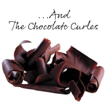 Chocolate curls arranged with text