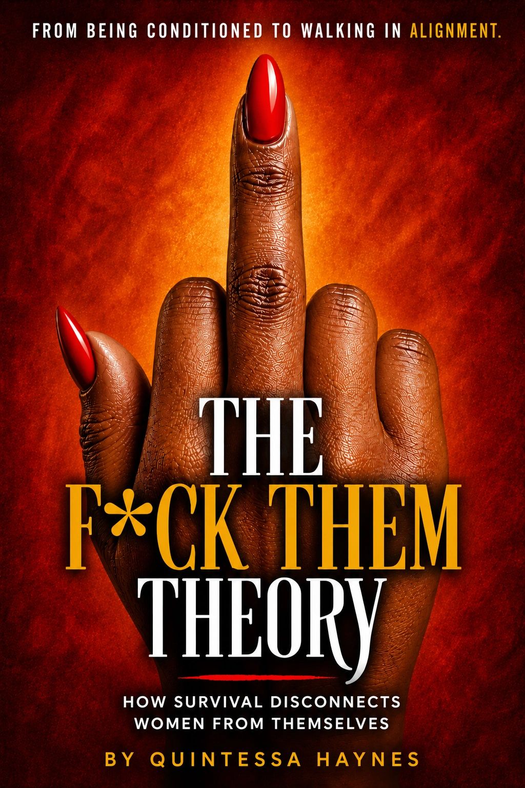Book cover featuring a hand with red nails giving the middle finger, titled 'The F*ck Them Theory.'