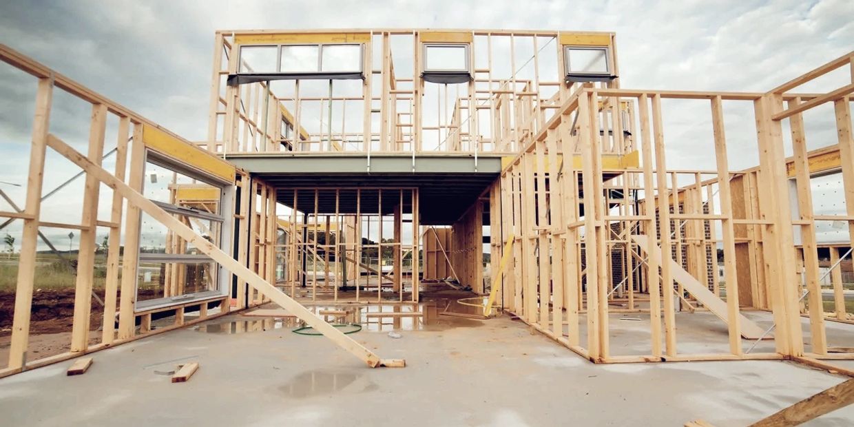 Timber frame house construction