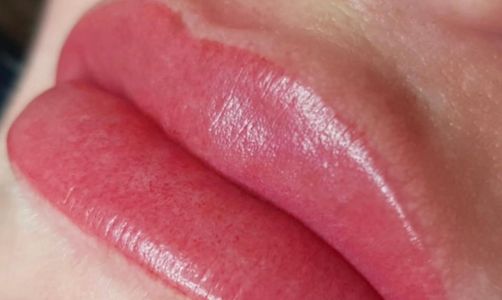 after procedure photo of a Lip Tattooing/ lip blush from Flawless Features in Seaford