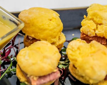 Country ham and mini biscuits for corporate catering in Louisville KY