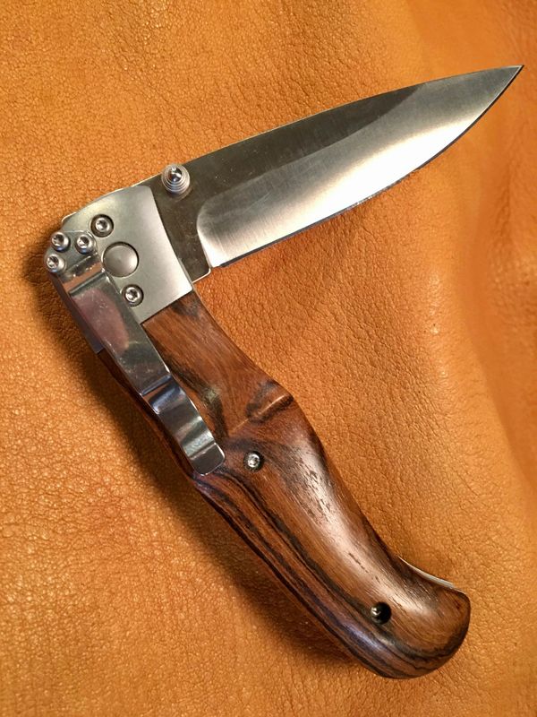 Custom folding knife with Bocote handle