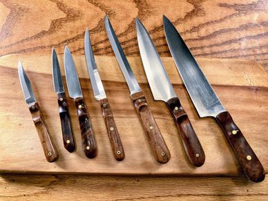 Custom kitchen knives with shped handles