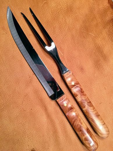 Custom carving set with Yew handles