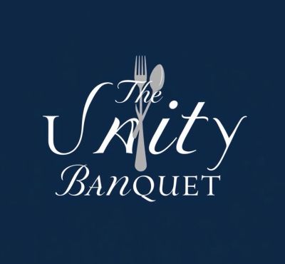 Logo for The Unity Banquet featuring a fork and spoon.