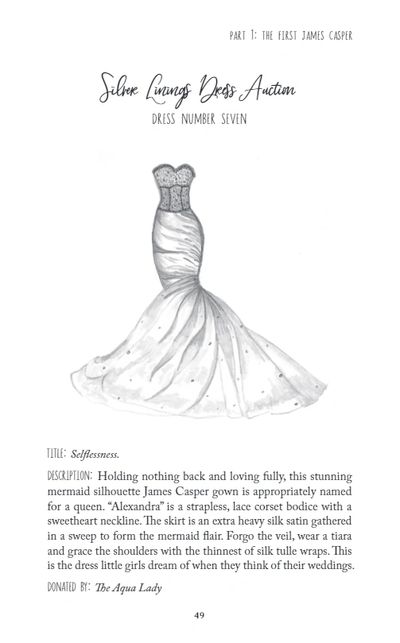 The Silver Linings Wedding Dress Auction by Mary Oldham Wedding Romance Sketches by Mary Oldham