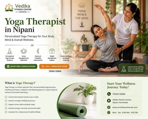 Yoga Therapist in Nipani providing personalized yoga therapy, posture correction, flexibility traini