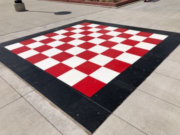 Chess Board game made from painted preformed thermoplastic by surface signs of NY