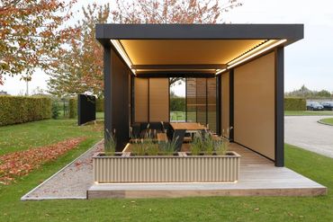 Patio Cover aluminum Louvered Roof  pergola outdoor structure luxury living StruXure Azenco