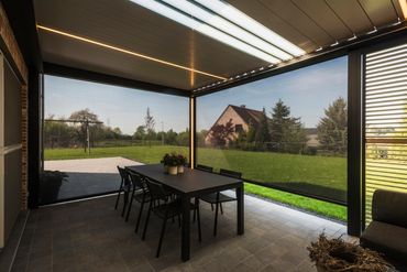 Patio Cover aluminum Louvered Roof  pergola outdoor structure luxury living StruXure Azenco