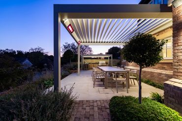 Patio Cover aluminum Louvered Roof  pergola outdoor structure luxury living StruXure Azenco